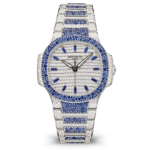 Patek Philippe Men Nautilus 35.2 mm in White Gold and Diamond